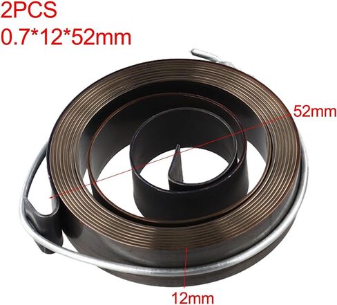 2-Pack Drill Press Spring Feed Return Coil Assembly 0.7x12x52mm Blackened Steel For Workshop Machinery Replacement Parts in Kuwait