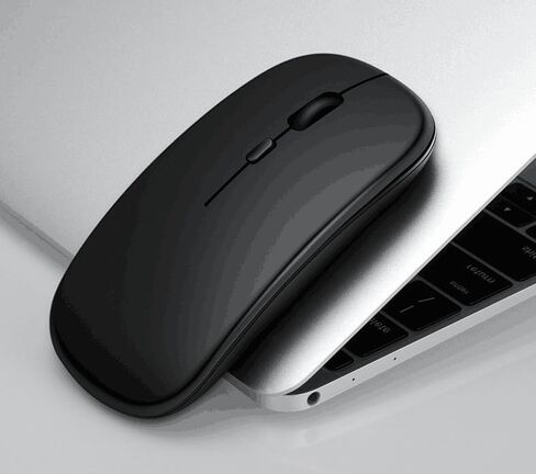 Wireless Bluetooth Mouse Rechargeable Laptop Mice with LED Lights Silent Slim Use(BT5.2 and 2.4G Portable USB) Dual Mode Computer Mouse for Laptop/iPad/Tablet/Apple/Computer/Mac (Black) in Saudi Arabia