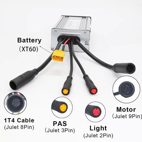 36V/48V KT 25A Ebike فرش السيارات تحكم موجة جيبية للماء لمحرك 750W، سبائك الألومنيوم الأساسية وحدة تحكم الدراجة الكهربائية سلك الضوء مع استبدال كابل 1T5 لتحويل الدراجة الإلكترونية in Kuwait