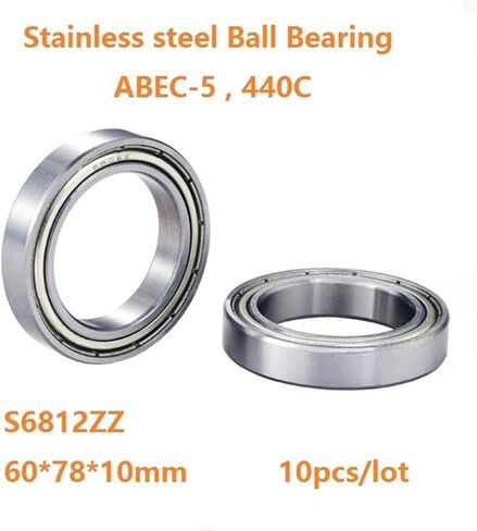 10 قطعة/الوحدة S6812ZZ S6812 ZZ رقيقة الجدار كرة أخدود عميقة تحمل 60*78*10 مللي متر ABEC-5 محامل كروية من الفولاذ المقاوم للصدأ 60 × 78 × 10 مللي متر in Kuwait