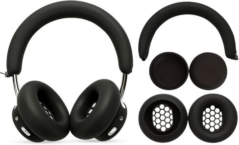 3-in-1 Protective Set for CMF by Nothing Headphone Pro, Silicone Earpad Covers + Headband Cover + Hard Shell Case, Sweatproof Washable Headphones Protection Accessories (Black) in Saudi Arabia
