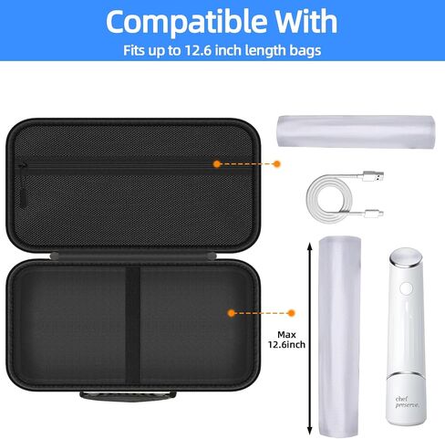 Case for Chef Preserve Vacuum Sealer, Hard EVA Protective Travel Case, Waterproof Dustproof Shockproof, with Mesh Pocket & Elastic Strap-BLACK (CASE ONLY) in Saudi Arabia