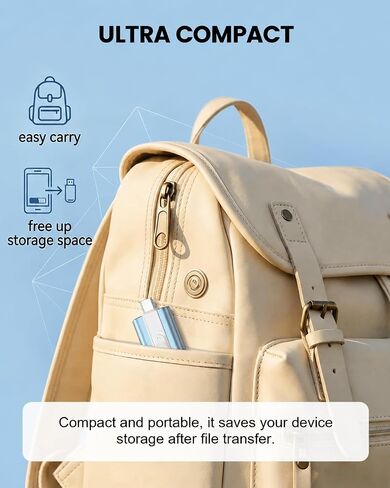 محرك أقراص فلاش USB سعة 64 جيجابايت معتمد من MFI لأجهزة iPhone وiPad وAndroid والكمبيوتر الشخصي، عصا ذاكرة USB للصور/الفيديو، محرك فلاش خارجي لحفظ الصور (المساحة المتوفرة: ~58 جيجابايت)، أزرق in Kuwait