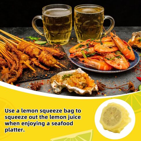 100pcs Lemon, Non-Woven Material Lemon Covers for Squeezing Seed-Free of Halves or Wedge Adding Flavor to Seafood and Beverages(Yellow) in Saudi Arabia