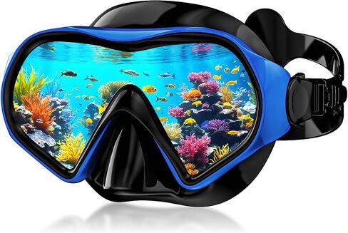 Aegend Snorkel Mask Adults 180° Panoramic Anti-Fog Leak-Proof Diving Goggles Swimming Gear in Kuwait