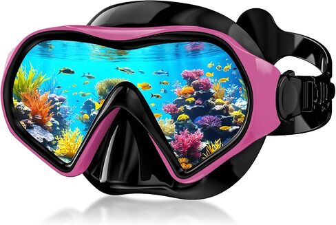Aegend Snorkel Mask Adults 180° Panoramic Anti-Fog Leak-Proof Diving Goggles Swimming Gear in Kuwait