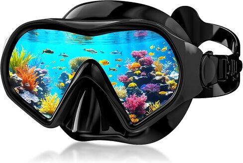 Aegend Snorkel Mask Adults 180° Panoramic Anti-Fog Leak-Proof Diving Goggles Swimming Gear in Kuwait