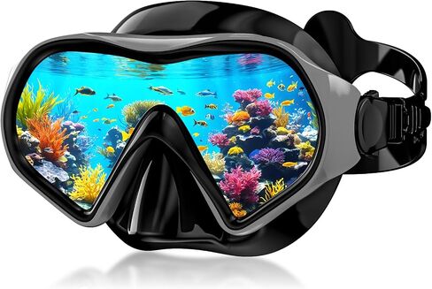 Aegend Snorkel Mask Adults 180° Panoramic Anti-Fog Leak-Proof Diving Goggles Swimming Gear in Kuwait