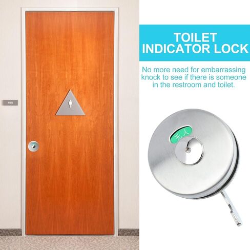 Stainless Steel Toilet Partition Indicator Lock Red Green Occupied Vacant Display, Privacy Door Latch for Public Restroom, Commercial Bathroom Door Lock in Kuwait