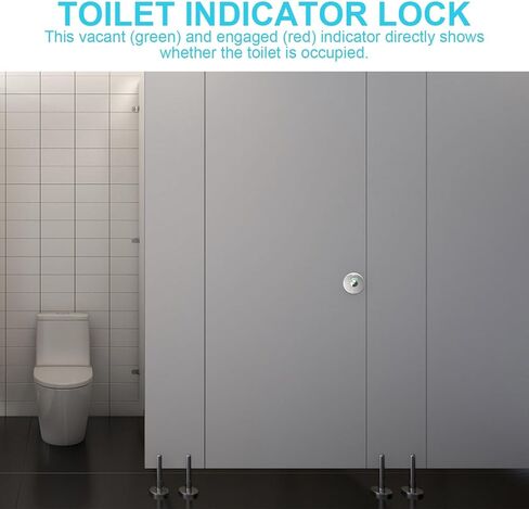 Stainless Steel Toilet Partition Indicator Lock Red Green Occupied Vacant Display, Privacy Door Latch for Public Restroom, Commercial Bathroom Door Lock in Kuwait