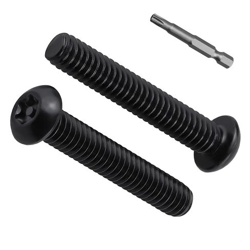 M8 x 30mm Black Security Screws (12 Pcs), 304 Stainless Steel Button Head Torx Pin-in Anti-Theft Bolts for Automotive & Public Facilities, ISO 7380 Full Thread, T40 Bit Included in Kuwait