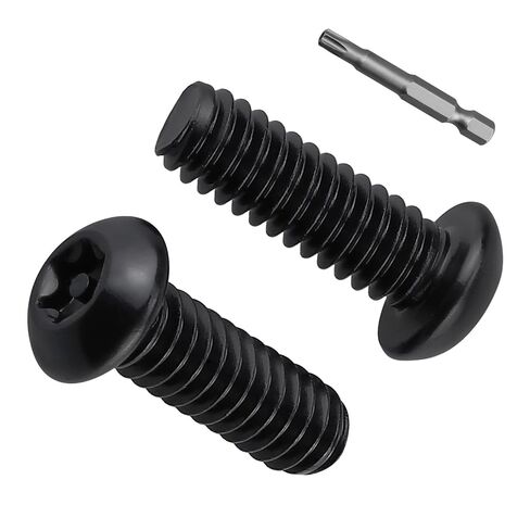 M8 x 30mm Black Security Screws (12 Pcs), 304 Stainless Steel Button Head Torx Pin-in Anti-Theft Bolts for Automotive & Public Facilities, ISO 7380 Full Thread, T40 Bit Included in Kuwait