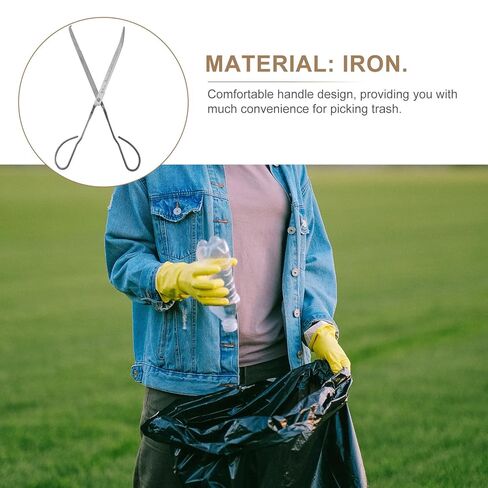 PRETYZOOM Metal Fish Grabber Clip Trash Picker Tool, 1pcs Garbage Gripper for Fishing and Outdoor Waste Collection, Extended Durable Metal Trash Clamp for Industrial and Sanitation Use in Kuwait