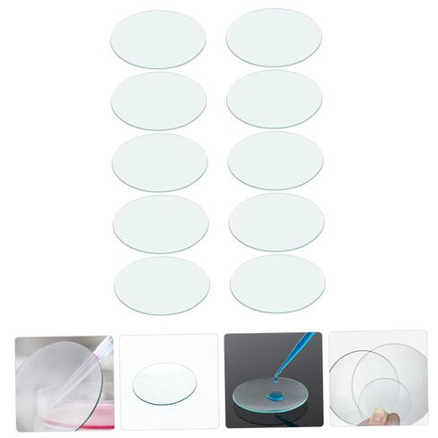 10pcs Transparent Flat Watch Glasses Laboratory Beakers Covers Glass Lids for Sample Storage and Experimental Liquid Mixing in School and Lab Use in Saudi Arabia