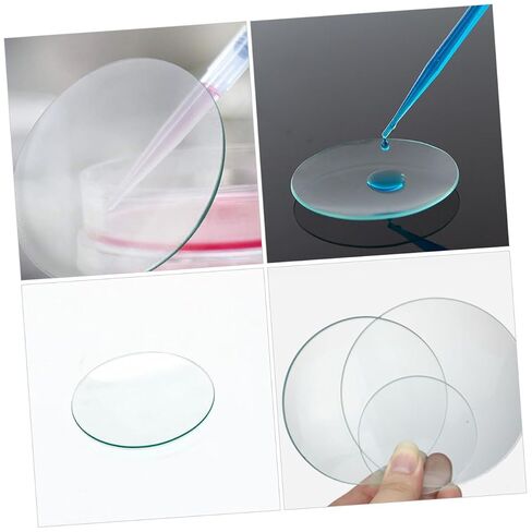 10pcs Transparent Laboratory Watch Glasses High Chemical Durability Glass Plates Multifunctional Evaporating Dish Lid Container for School and Lab Use in Saudi Arabia