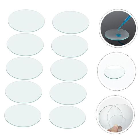 10pcs Transparent Laboratory Watch Glasses High Chemical Durability Glass Plates Multifunctional Evaporating Dish Lid Container for School and Lab Use in Saudi Arabia