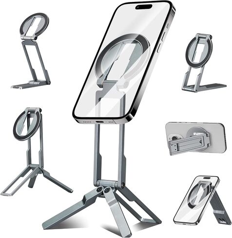 Ultra-thin Magnetic Phone Tripod Holder Mount Stand, MG-06 Air Mini Pocket Cell Phone Stand, Compatible with MagSafe for iPhone 17 16 15 14 13 12 in Saudi Arabia