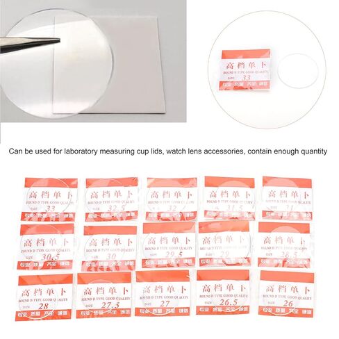 Watch Glass Beaker Cover Set,30Pcs Watch Glasses Lens Mineral Convex Cover Lids Cup Lid 26‑33mm for Beakers Flasks Laboratory Science and Chemical Experiment in Saudi Arabia