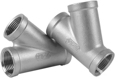 304 Stainless Steel Y-Shaped Tee Joint Pipe Fittings, 45 Degree Oblique, Female Thread Sizes 1/4" to 2",1pcs(DN32) in Saudi Arabia