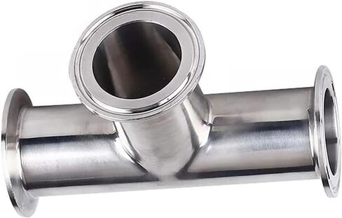 304 Stainless Steel Sanitary Ferrule 3 Way Tee Connector Pipe Fitting - Tri Clamp Compatible, 19mm, 25mm, 32mm, 38mm O/D(38mm) in Saudi Arabia
