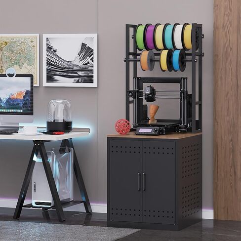 حامل طابعة Eltean 3D مع مساحة تخزين للخيوط، منضدة عمل للطابعة ثلاثية الأبعاد شديدة التحمل مع تخزين 3 طبقات و4 رفوف خيوط قابلة للتعديل، حامل طابعة مع مساحة تخزين لورشة العمل والمكتب والاستوديوهات in Kuwait