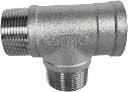 304 Stainless Steel Female-Male-Male Threaded 3 Way Tee Fitting - 1/4" to 1" Sizes for Water, Oil, Liquids(1/4inch) in Saudi Arabia