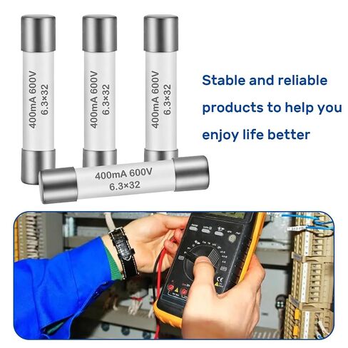 10Pcs FF400mA Multimeter Fuse 400mA 600V 6.3x32MM Digital Multi Meter Fast Acting Ceramic Fuses 0.25x1.26Inch Ceramic Fast Blow Fusibiles for Multimeters in Kuwait