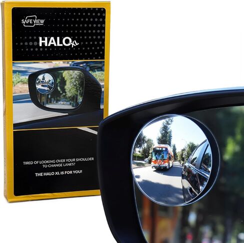 "Rhombus 4000" Car Blind Spot Mirror by Safe View Company - Change Lanes w Confidence, Frameless HD Convex Glass, Seamlessly Contours to Rear View Side Mirrors, Peel & Stick (2Pack) in Saudi Arabia