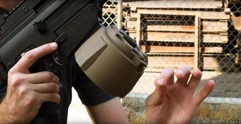 Evike Airsoft - Angel Custom 2000 Round Blok Firestorm AEG Airsoft Drum Flashmag (Color: Black/AK) in Saudi Arabia