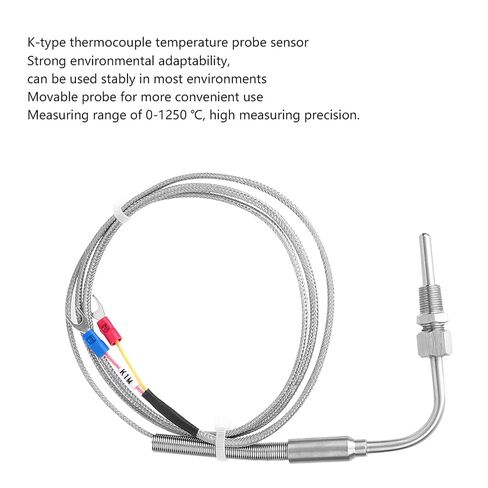 K Type Thermocouple Probe, PT 1/8 Thread Temperature Sensor, Temperature Probe, Measuring Range of 0-1250 ℃, with 1 M Cable in Kuwait