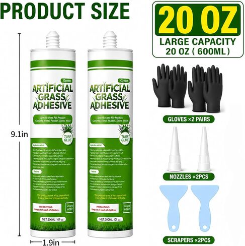 TBTFW 2 Tubes of Turf Glue for Artificial Grass, 20.3 Oz Strong Waterproof Turf Seam Glue, Suitable for Indoor/Outdoor False Grass Installation in Kuwait