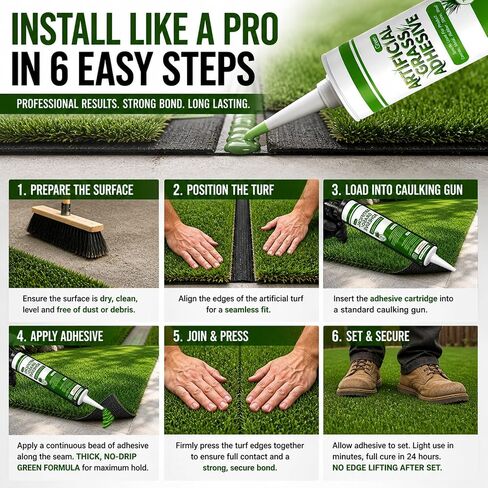 TBTFW 2 Tubes of Turf Glue for Artificial Grass, 20.3 Oz Strong Waterproof Turf Seam Glue, Suitable for Indoor/Outdoor False Grass Installation in Kuwait