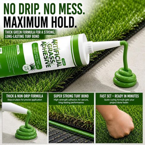 TBTFW 2 Tubes of Turf Glue for Artificial Grass, 20.3 Oz Strong Waterproof Turf Seam Glue, Suitable for Indoor/Outdoor False Grass Installation in Kuwait