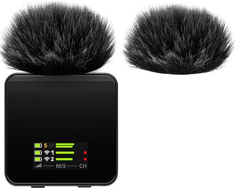 Geekria for Creators Furry Windscreen Compatible with Rode Wireless GO Gen 3 III, GO 2, PRO, ME Mic DeadCat Wind Cover Muff, Fluff Cover Windshield, Wind Noise Reduction (Black / 2 Pack) in Kuwait