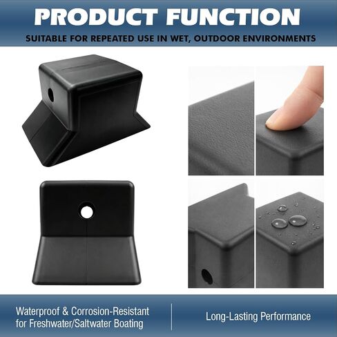 YunGlee 3" x 3" Flat Boat Trailer Rubber Block, Natural Rubber Bow Stop/Bunk End Pad, Marine Trailer Boating Tool for Winch Stands and Crossmembers in Kuwait