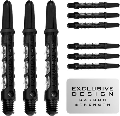 Harrows Darts ST Carbon Dart Shafts - 9 Dart Stems in Total - Medium, Midi and Short - Durable Carbon Composite - Medium Clear in Kuwait