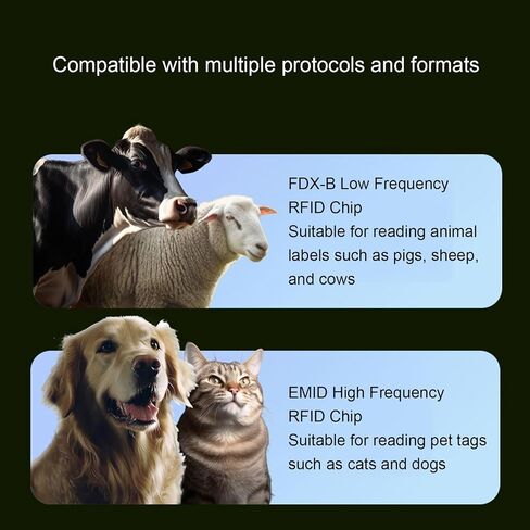 Pet Microchip Scanner, 500 Records Rechargeable Animal Chip Reader with Data Storage Upload to PC, for FDX B and EMID Chips 134.2kHz 125kHz in Kuwait