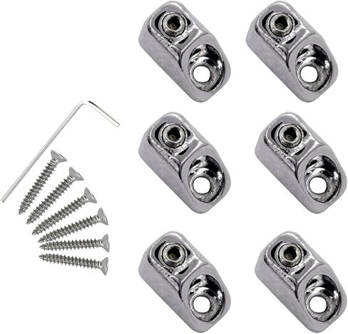 Jiayouy 6Pcs Headless Electric Bass Guitar Locking Nut String Lock Kit 13mm Electric Guitar Replacement Hardware Part (Black) in Kuwait