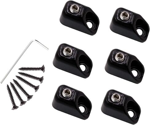 Jiayouy 6Pcs Headless Electric Bass Guitar Locking Nut String Lock Kit 13mm Electric Guitar Replacement Hardware Part (Black) in Kuwait