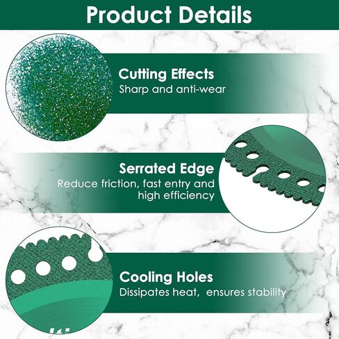 10 Pack 4 Inch Cutting Discs for Angle Grinder 7/8'' Arbor, Max 13,000 RPM, Smooth Cutting in Seconds, Multifunctional Cutting Saw Blade for Ceramic Tile Metal Wood (Green) in Kuwait