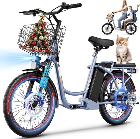 Caroma Peak 1200W Electric Scooter with Seat, 20" Tires,30Miles&20MPH | All Terrain E Scooter with 2 Seats,Adjustable Electric Scooter for Adults with Basket,Adult Electric Bicycles in Kuwait