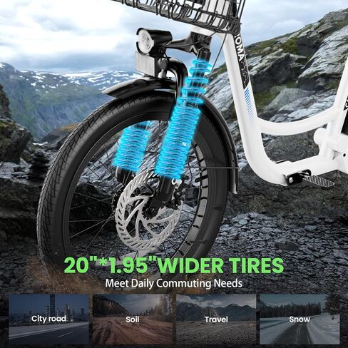 Caroma Peak 1200W Electric Scooter with Seat, 20" Tires,30Miles&20MPH | All Terrain E Scooter with 2 Seats,Adjustable Electric Scooter for Adults with Basket,Adult Electric Bicycles in Kuwait
