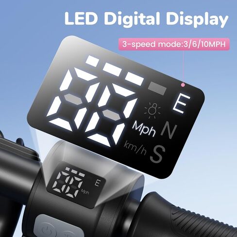 سكوتر كهربائي iScooter IK3 للأطفال من عمر 6 إلى 12 عامًا، محرك 150 وات، شاشة LED، 3 سرعات قابلة للتعديل، أضواء ملونة، فرامل مزدوجة، سكوتر كهربائي للأطفال مع شحن مغناطيسي (IK3-3/6/10MPH، أسود) in Kuwait
