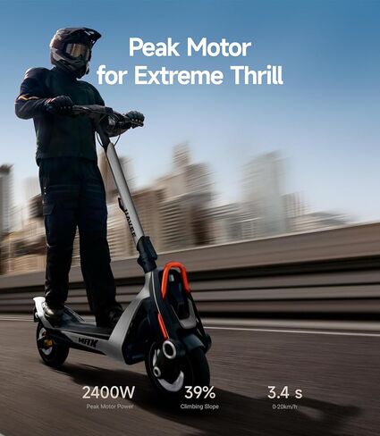 NAVEE UT5 Max Electric Scooter, 31.1 mph Speed, 62.1 Miles Range, 2400W Peak Motor, Dual Hydraulic Suspension & Disc Brake, 12" Self-healing Tubeless Tires, Flash Charging, Scooter for Adults, UL 2272 in Kuwait