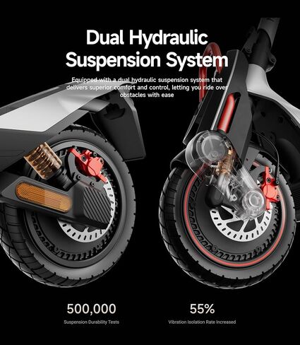 NAVEE UT5 Max Electric Scooter, 31.1 mph Speed, 62.1 Miles Range, 2400W Peak Motor, Dual Hydraulic Suspension & Disc Brake, 12" Self-healing Tubeless Tires, Flash Charging, Scooter for Adults, UL 2272 in Kuwait