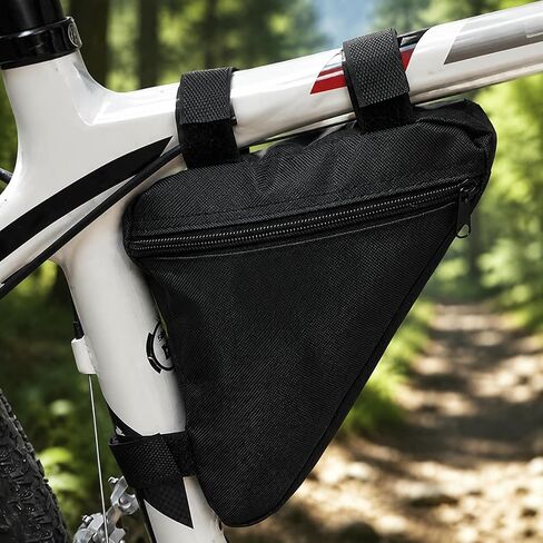 Triangle Bike Frame Bag, Waterproof Reflective Zippered Storage Pouch for MTB Mountain Road Bike Cycling Use (Black) in Kuwait