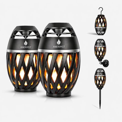 ANERIMST Unique Gifts for Men, Outdoor Bluetooth Speaker Waterproof Wireless with Torch LED Light, Birthday Gift for Boyfriend Him Dad, Cool for Garden, Patio, Outside (Black) in Kuwait