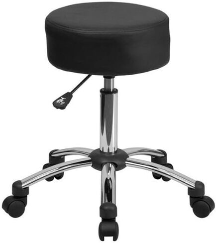 Scranton & Co Faux Leather Adjustable Ergonomic Stool in Black in Kuwait