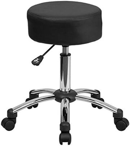 Scranton & Co Faux Leather Adjustable Ergonomic Stool in Black in Kuwait
