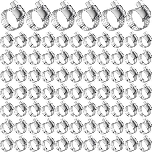 Shimeyao 300 Pcs Hose Clamp Assortment Kit 1/2'' - 3/4'' (13-19Mm) 304 Stainless Steel Hose Clamps Bulk Worm Gear Fuel Line Clip for Automotive Plumbing Intercooler Tube Pipe Radiator in Kuwait
